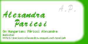 alexandra paricsi business card